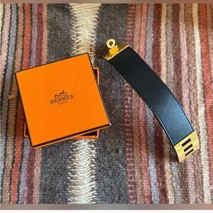 Hermes Black and Gold Bracelet